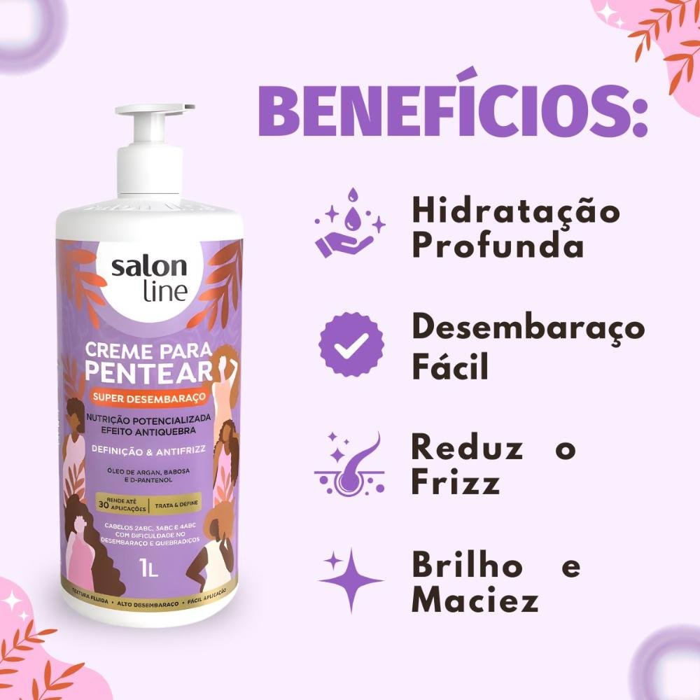 Creme Para Pentear Salon Line Super Desembaraço 1L 1L 2
