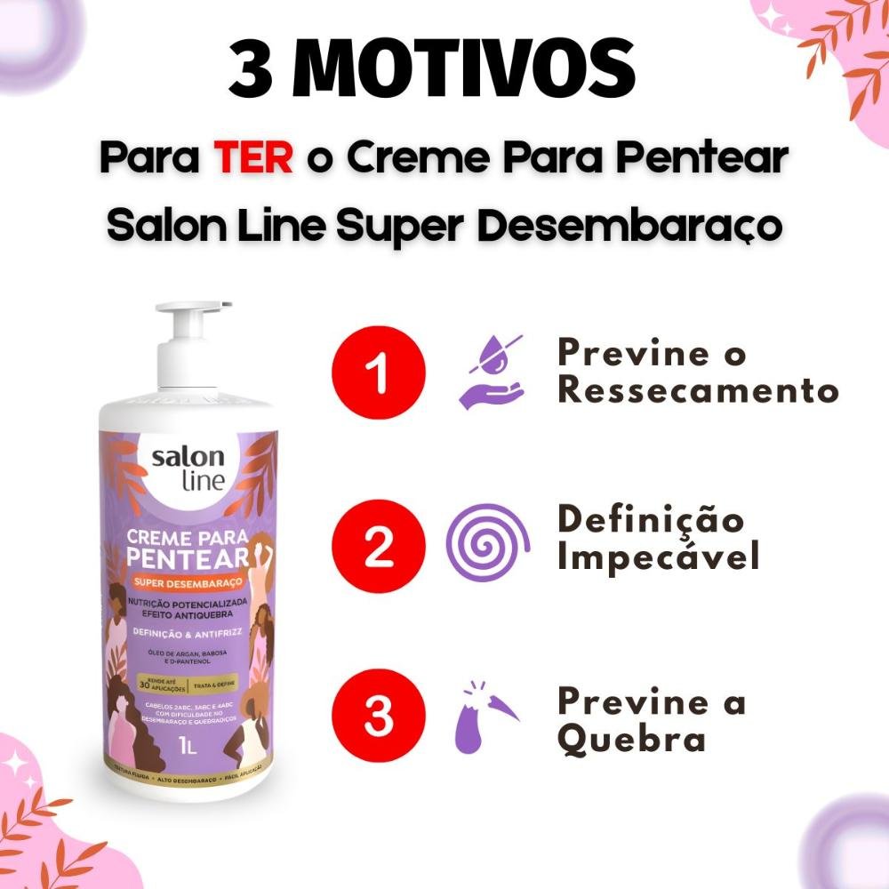 Creme Para Pentear Salon Line Super Desembaraço 1L 1L 5