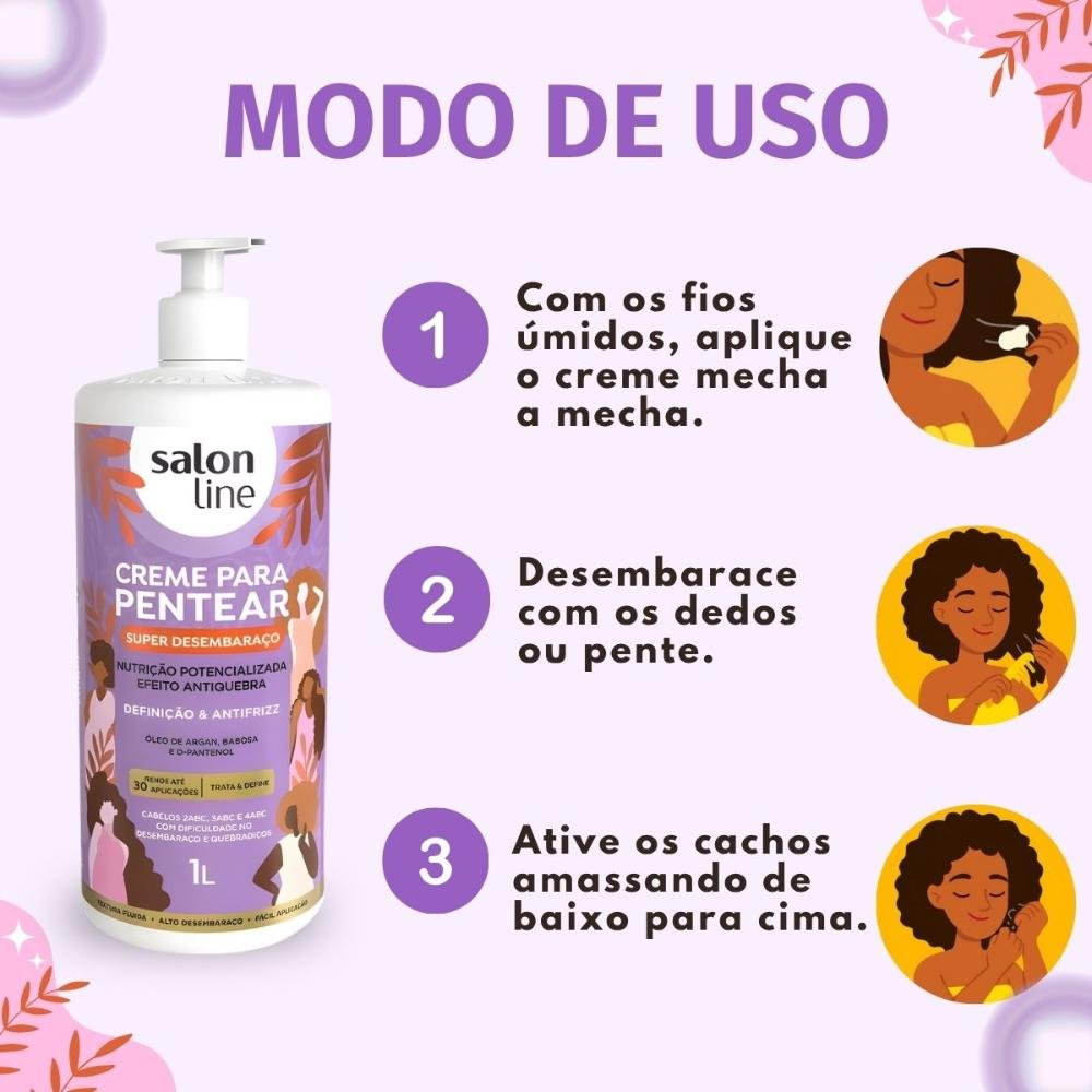 Creme Para Pentear Salon Line Super Desembaraço 1L 1L 6