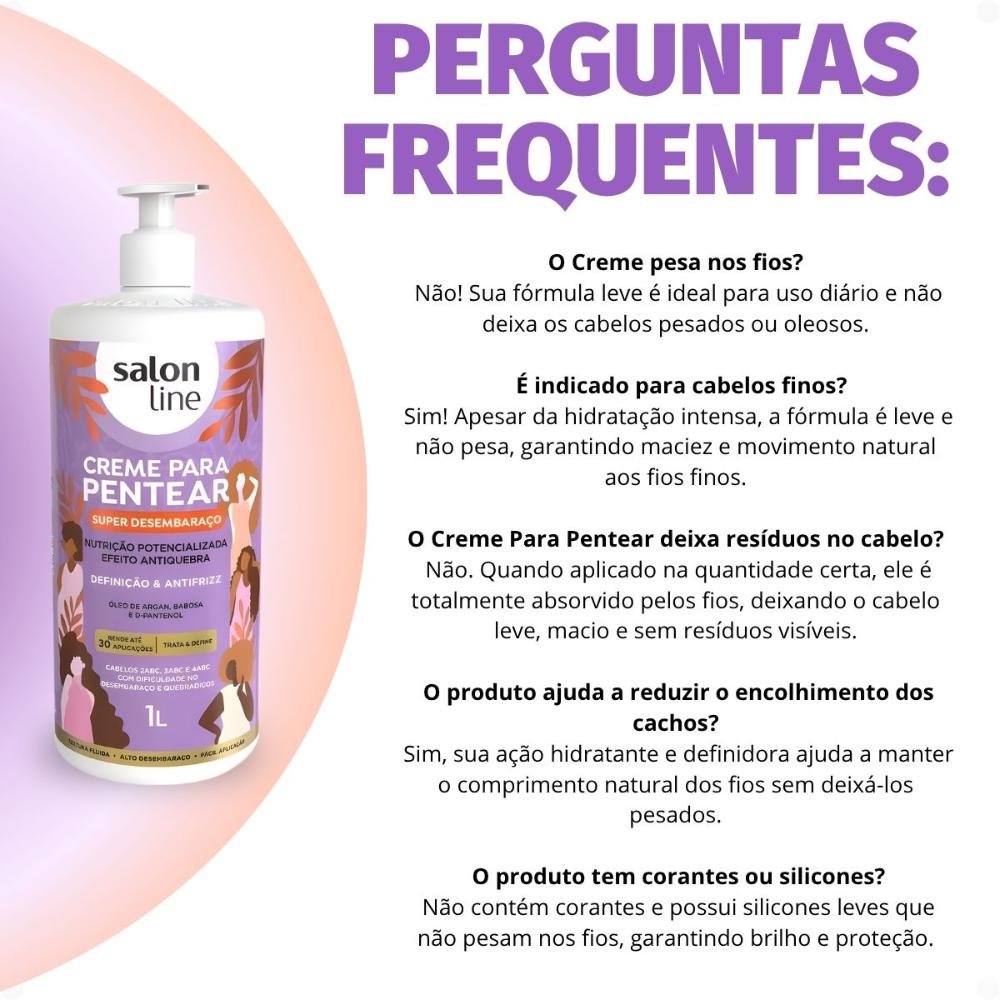 Creme Para Pentear Salon Line Super Desembaraço 1L 1L 7