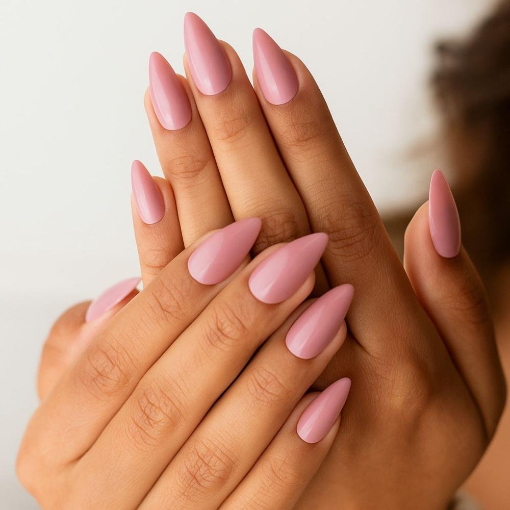 Kit Kiss New York: Unhas Postiças Stiletto Médio Forest e Abas Adesivas De Unhas ÚNICO 4