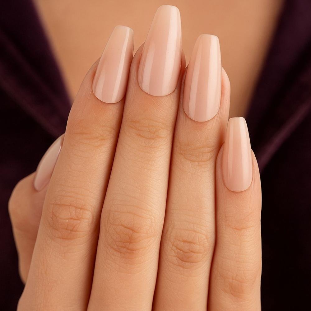 Kit Kiss New York: Unhas Postiças Bailarina Longo Moonlight e Abas Adesivas De Unhas ÚNICO 4