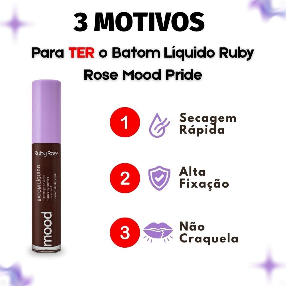 Batom Líquido Ruby Rose Mood Pride 22 3,5ml 3,5ml 4