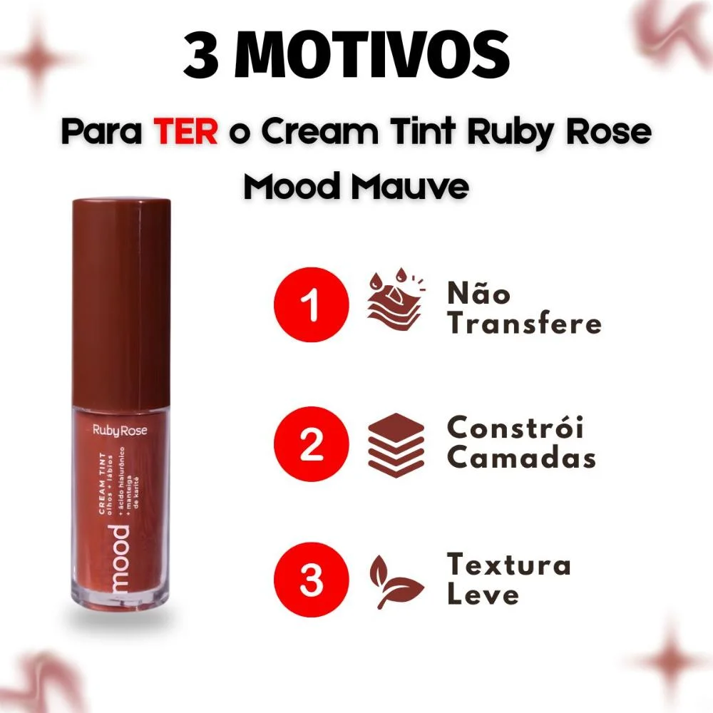Cream Tint Olhos e Lábios Ruby Rose Mood Mauve C20 Hb-575-1 Hb5751 - Malve C20  5