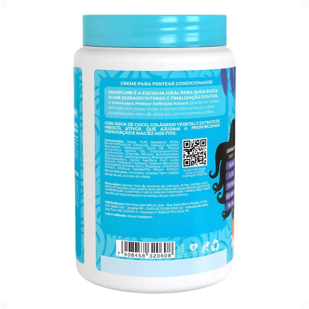 Kit Salon Line Definição Natural: Shampoo, Creme Multifuncional 300ml e Creme Para Pentear 1kg ÚNICO 4
