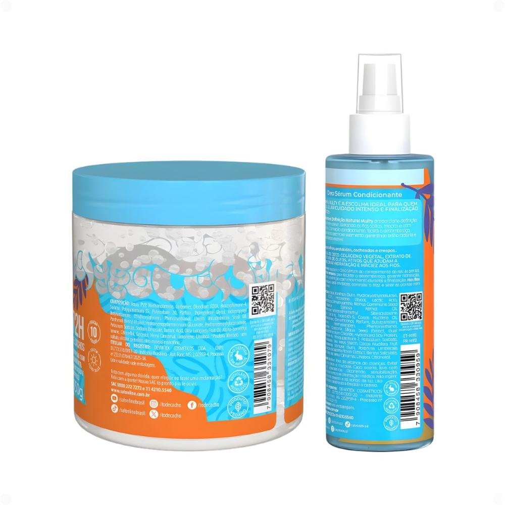 Kit Salon Line Definição Natural: Shampoo, Creme Multifuncional 300ml, Creme Para Pentear 1kg, Óleo Sérum 200ml e Gelatina Capilar 550g ÚNICO 4