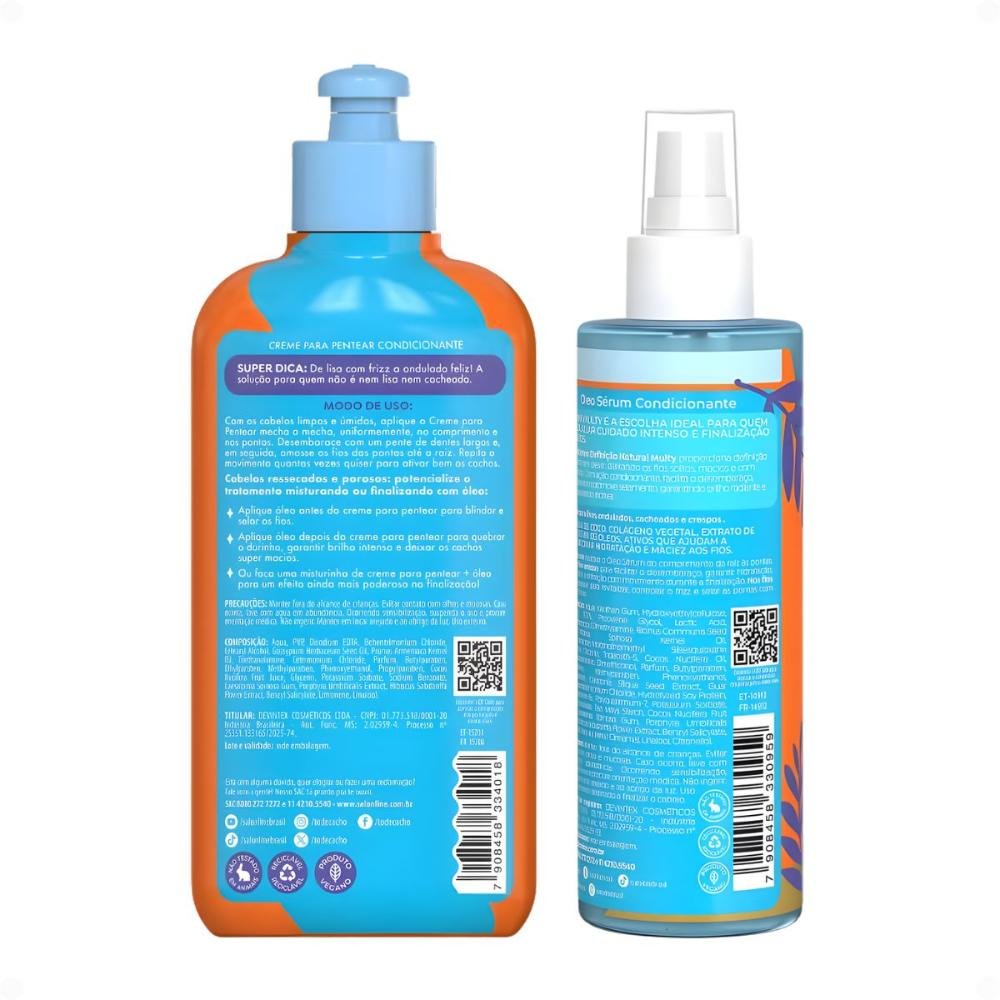 Kit Salon Line Definição Natural: Shampoo, Creme Multifuncional 300ml, Creme Para Pentear 300ml e Óleo Sérum Capilar 200ml ÚNICO 4