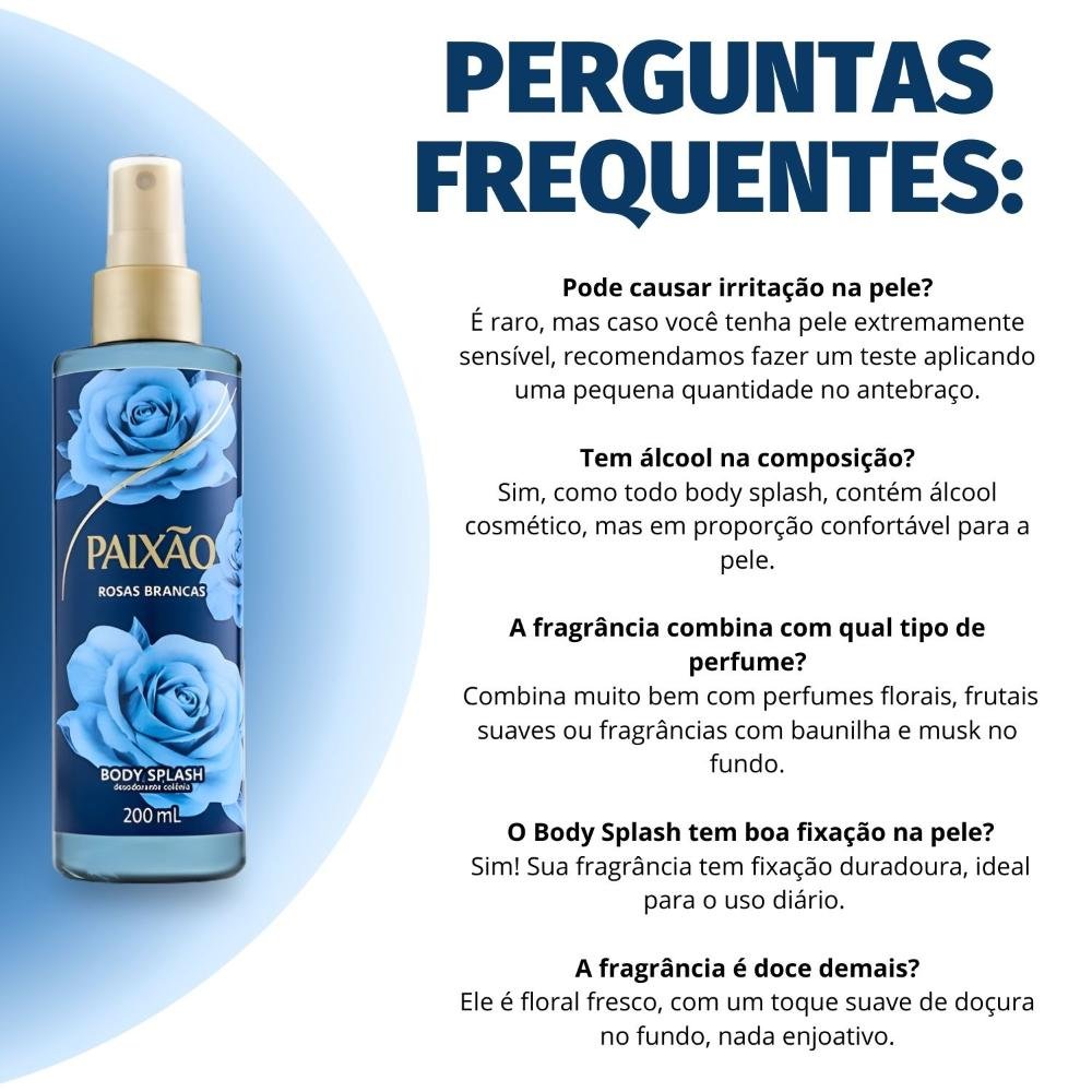 Body Splash Paixão Rosas Brancas 200ml 200ml 6