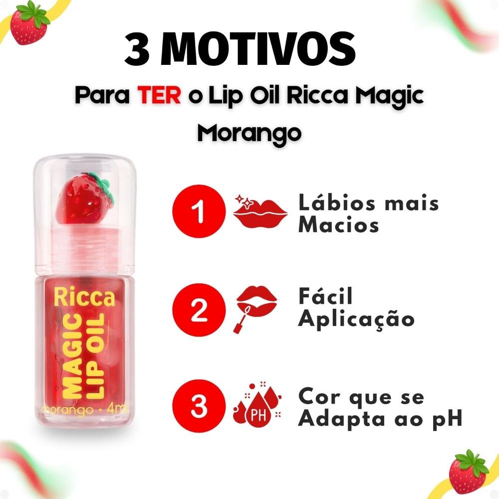 Lip Oil Ricca Magic Morango