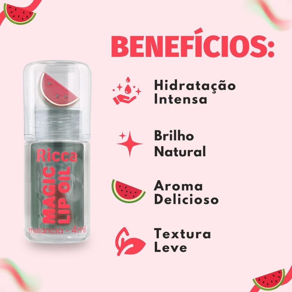 Lip Oil Ricca Magic Melancia 4ml 2