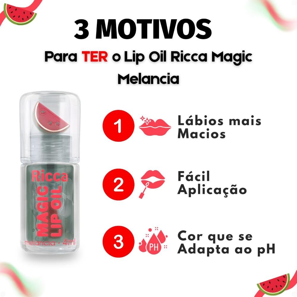 Lip Oil Ricca Magic Melancia 4ml 5