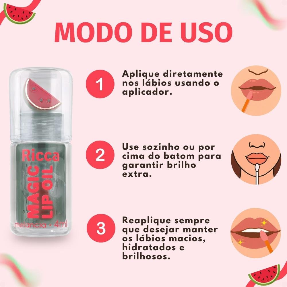 Lip Oil Ricca Magic Melancia 4ml 6