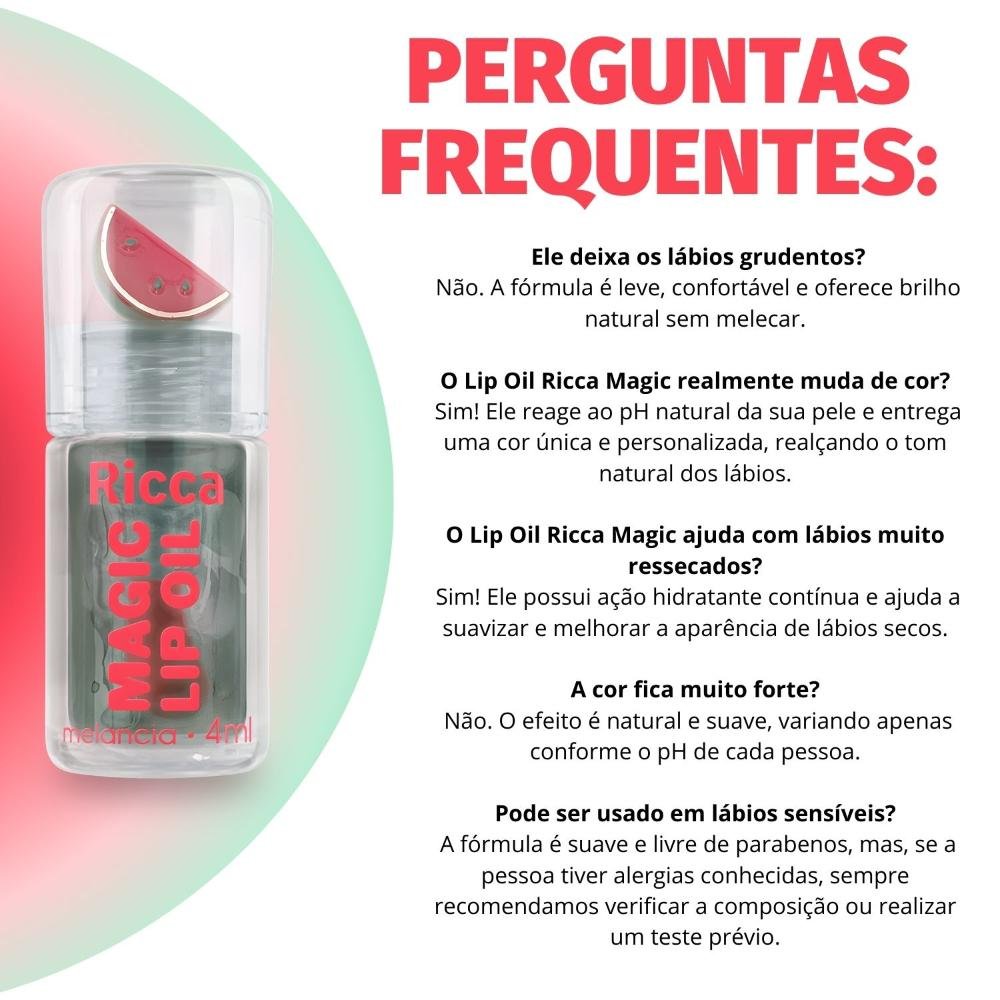 Lip Oil Ricca Magic Melancia 4ml 7