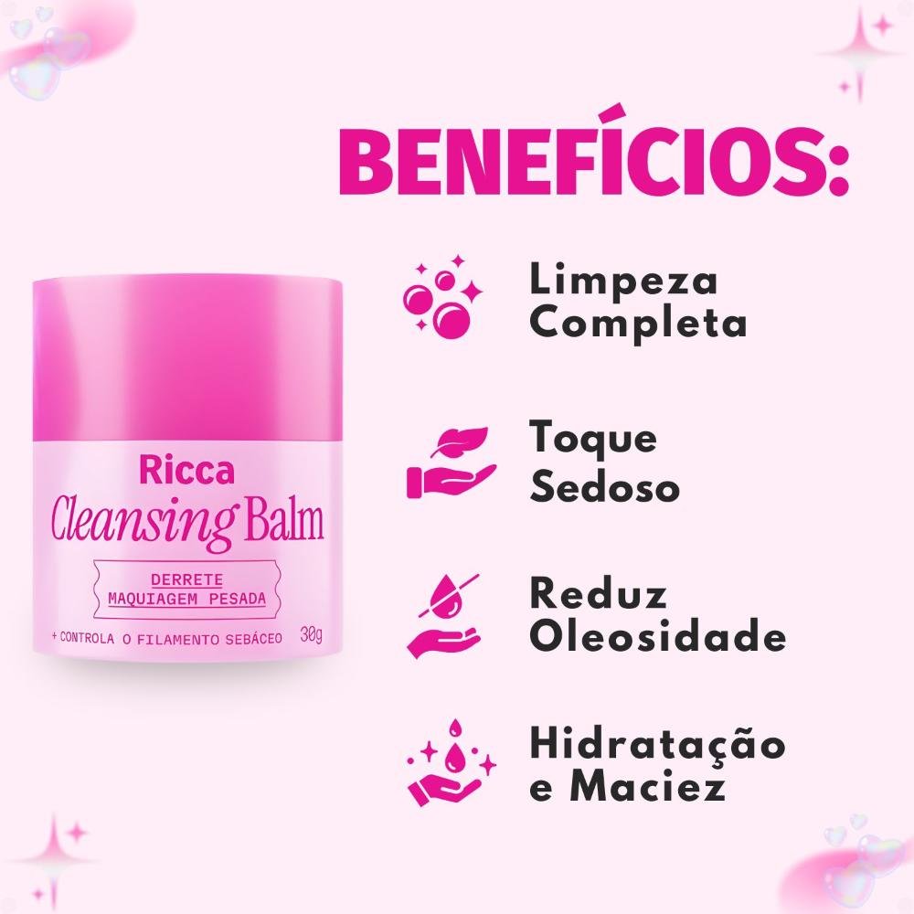 Cleansing Balm Ricca Derrete Maquiagem Pesada 30g 30g 2