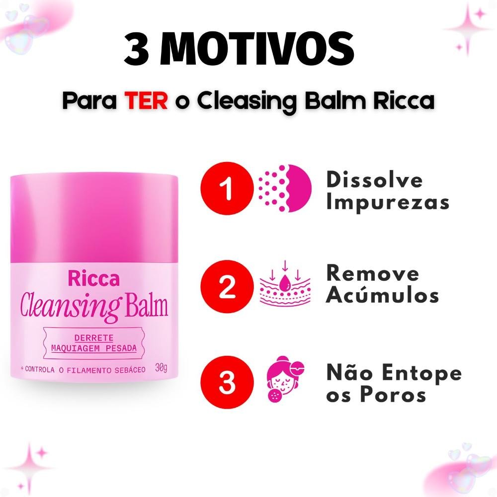 Cleansing Balm Ricca Derrete Maquiagem Pesada 30g 30g 5