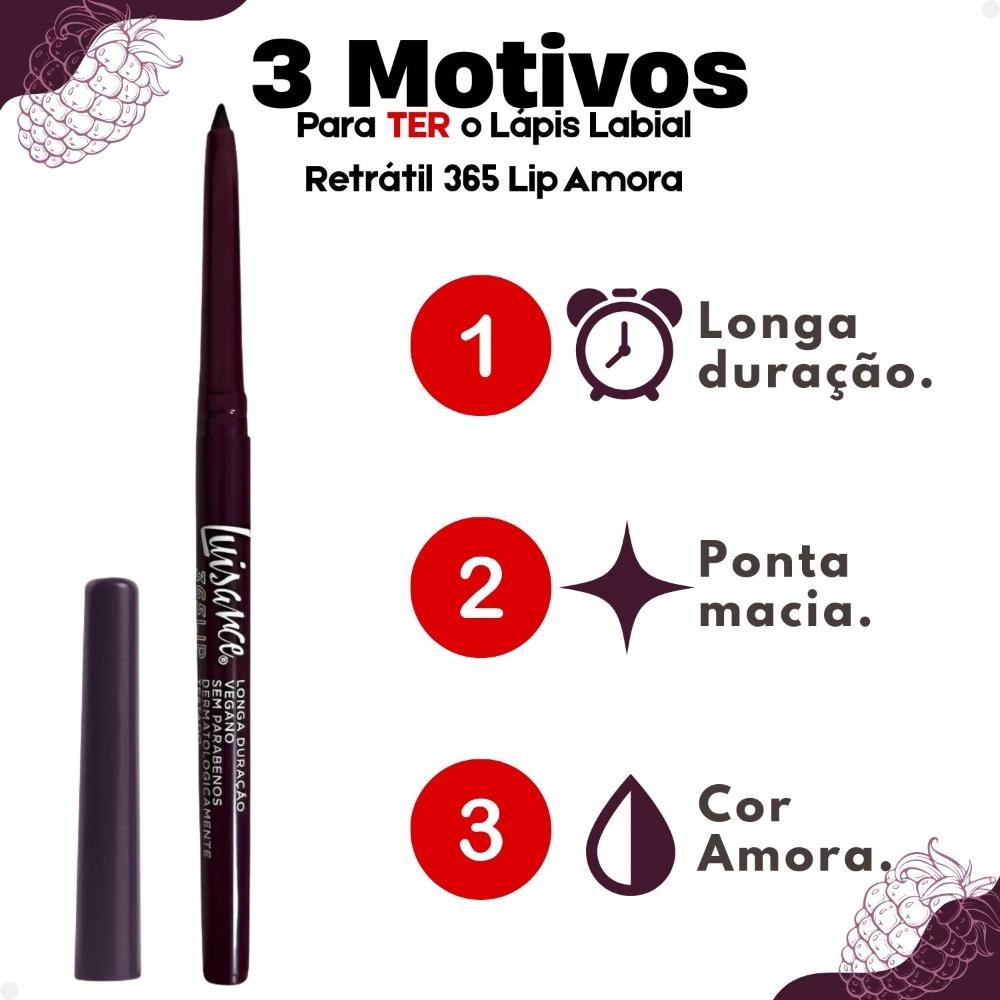 Lápis Labial Retrátil Luisance 365 Lip Amora 0,24g Amora 7