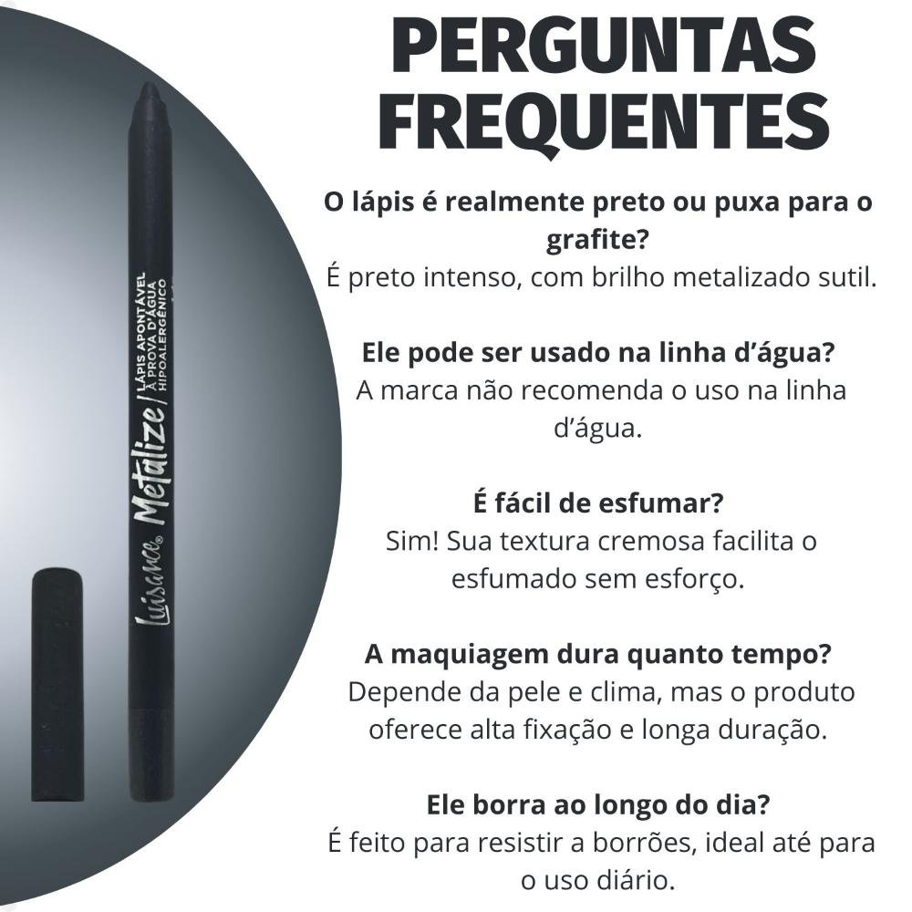 Lápis Para Olhos Luisance Metalize Preto Eclipse L5215 Eclipse 9