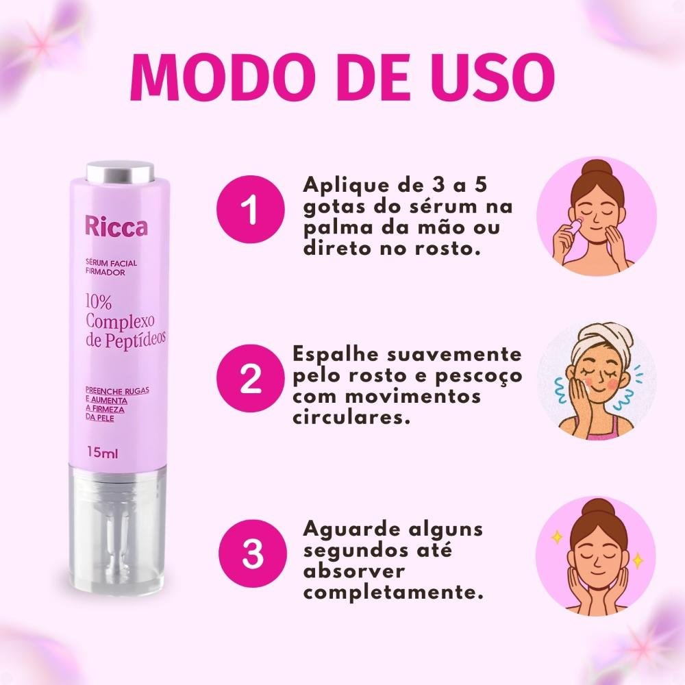 Sérum Facial Firmador Ricca 10% Complexo De Peptídeos 15ml 15ml 5