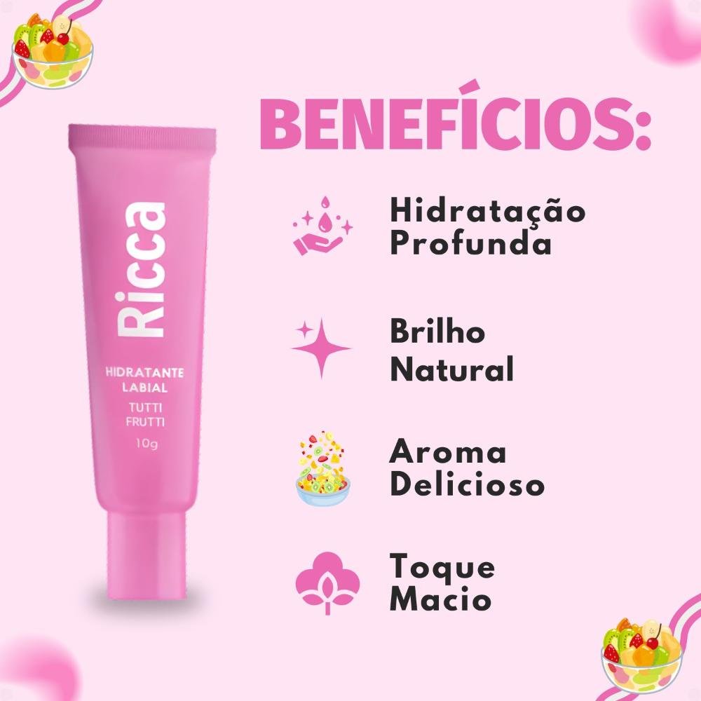 Hidratante Labial Ricca Efeito Gloss Tutti Frutti 10g Tutti Frutti 2