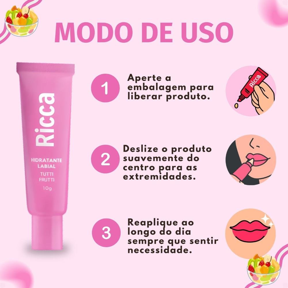 Hidratante Labial Ricca Efeito Gloss Tutti Frutti 10g Tutti Frutti 6