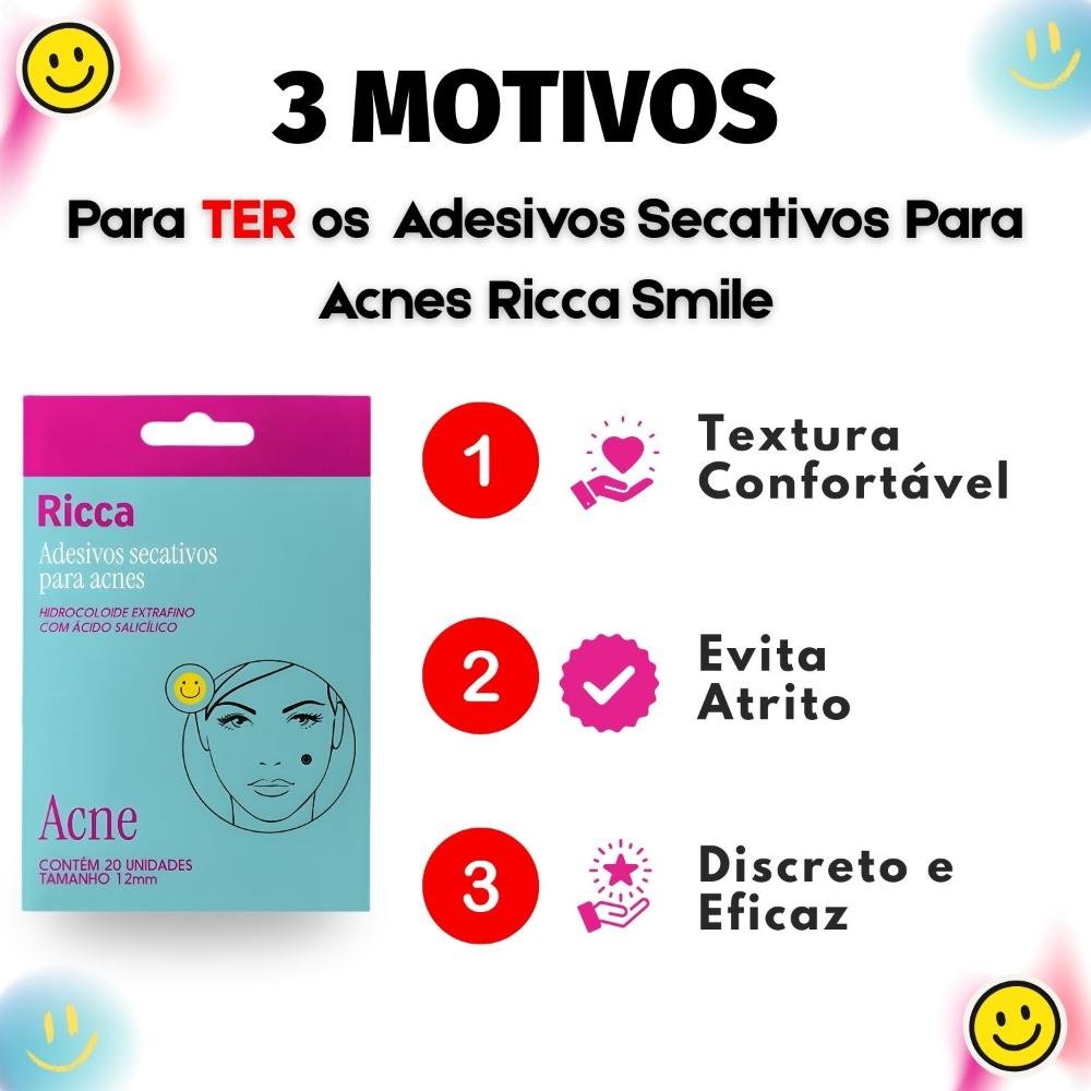 Adesivos Secativos Para Acnes Ricca Smile Com 20 Unidades Cód. 3869 ÚNICO 5