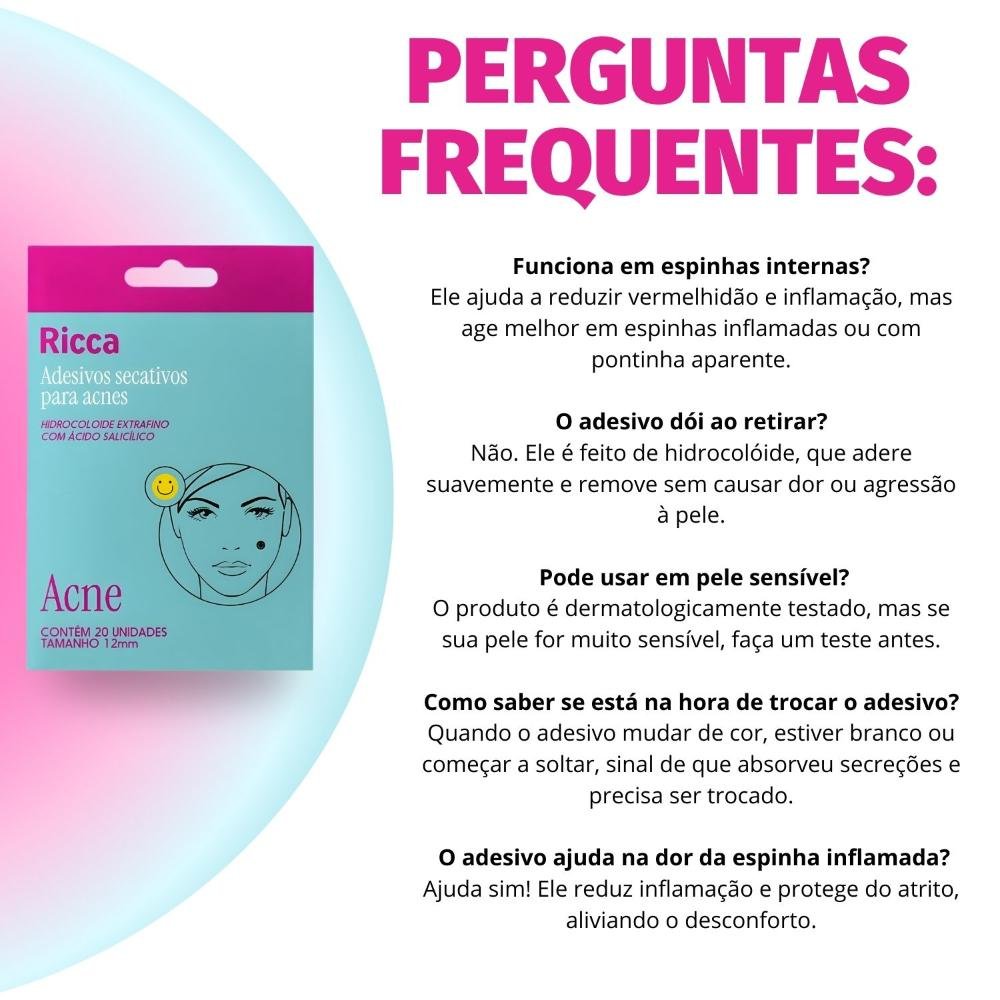 Adesivos Secativos Para Acnes Ricca Smile Com 20 Unidades Cód. 3869 ÚNICO 7