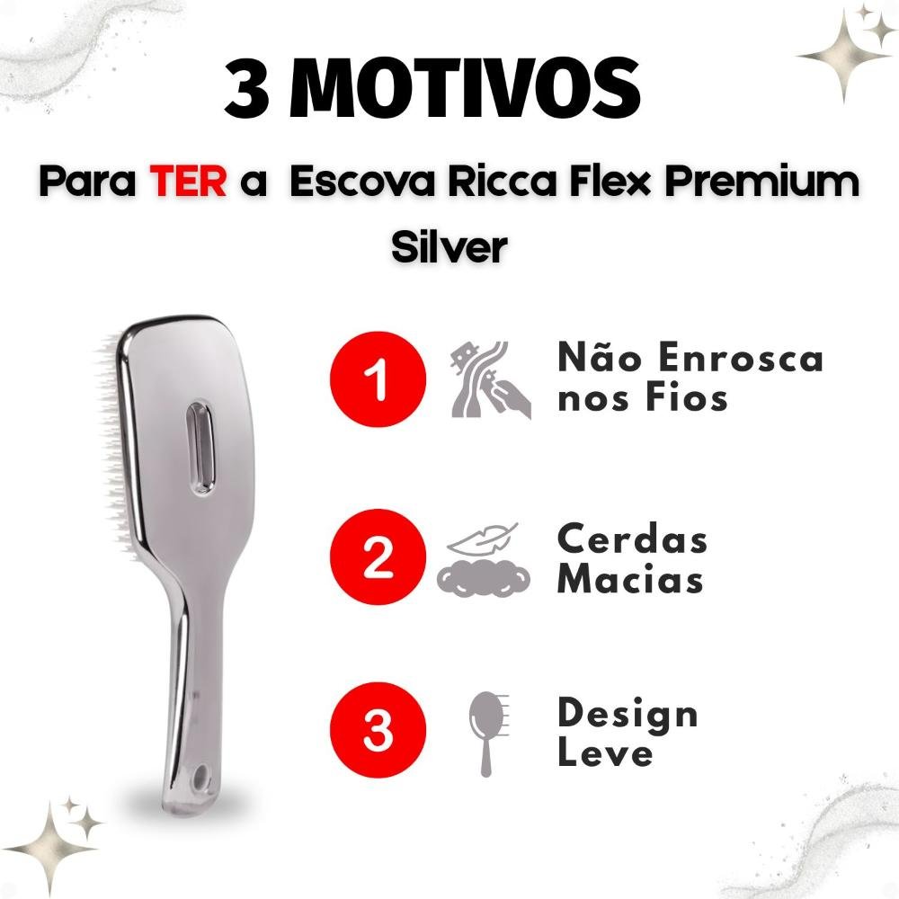 Escova Ricca Flex Premium Silver Cód. 2453 Prata 5