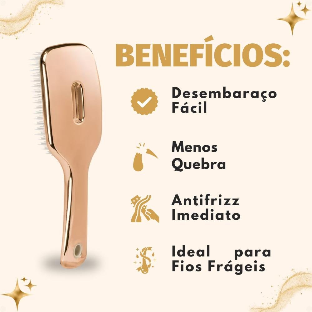 Escova Ricca Flex Premium Gold Cód. 2455 Dourado 7