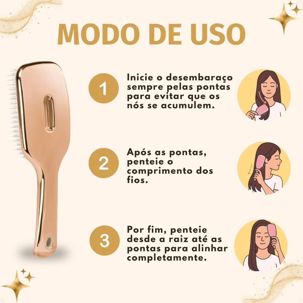 Escova Ricca Flex Premium Gold Cód. 2455 Dourado 4