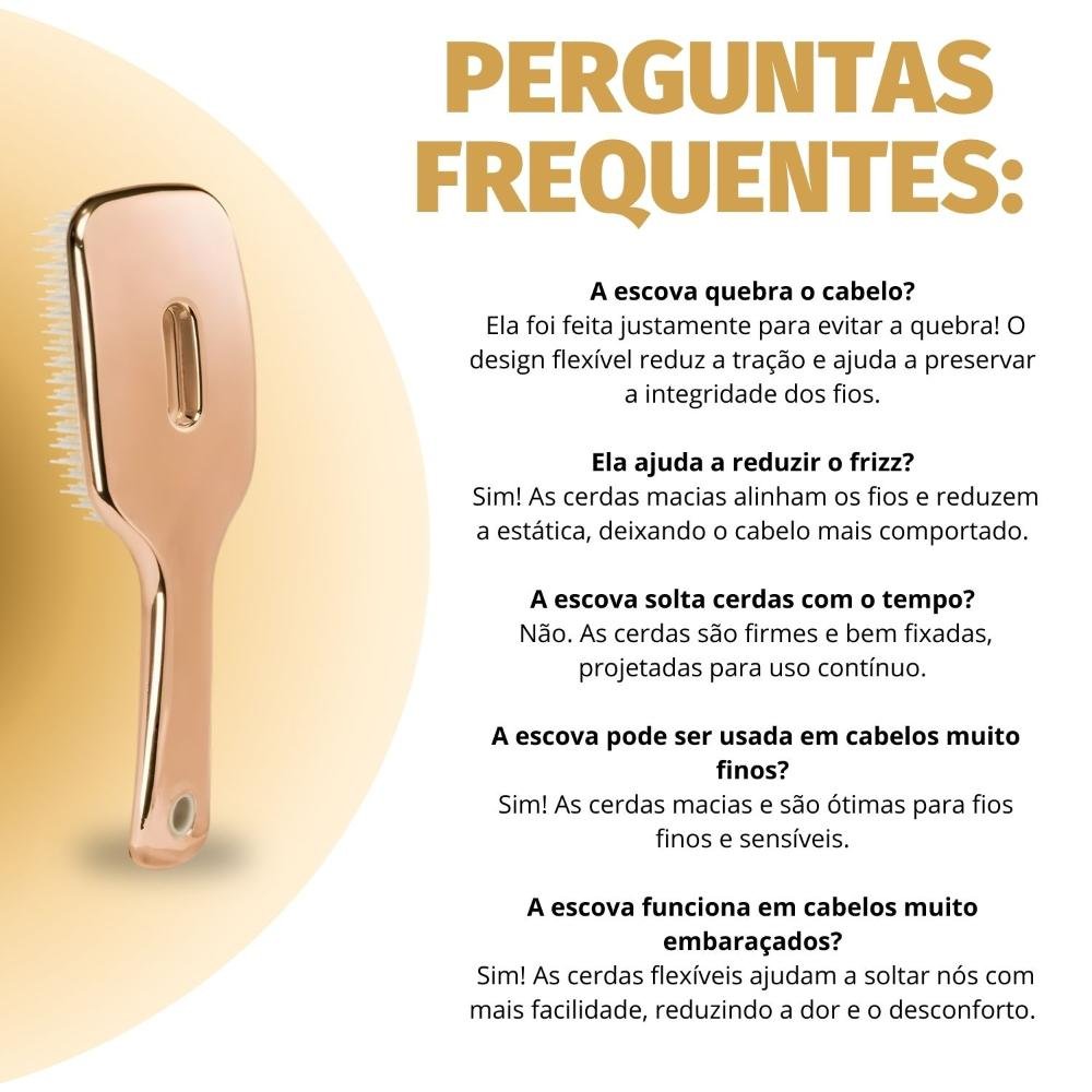 Escova Ricca Flex Premium Gold Cód. 2455 Dourado 5