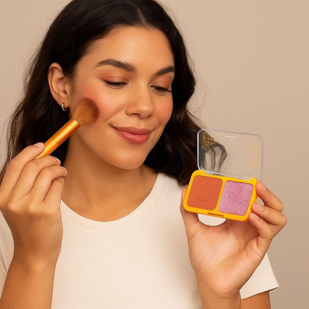 Duo Blush e Iluminador Melu Garden Love Again RR1002-1 ÚNICO 5