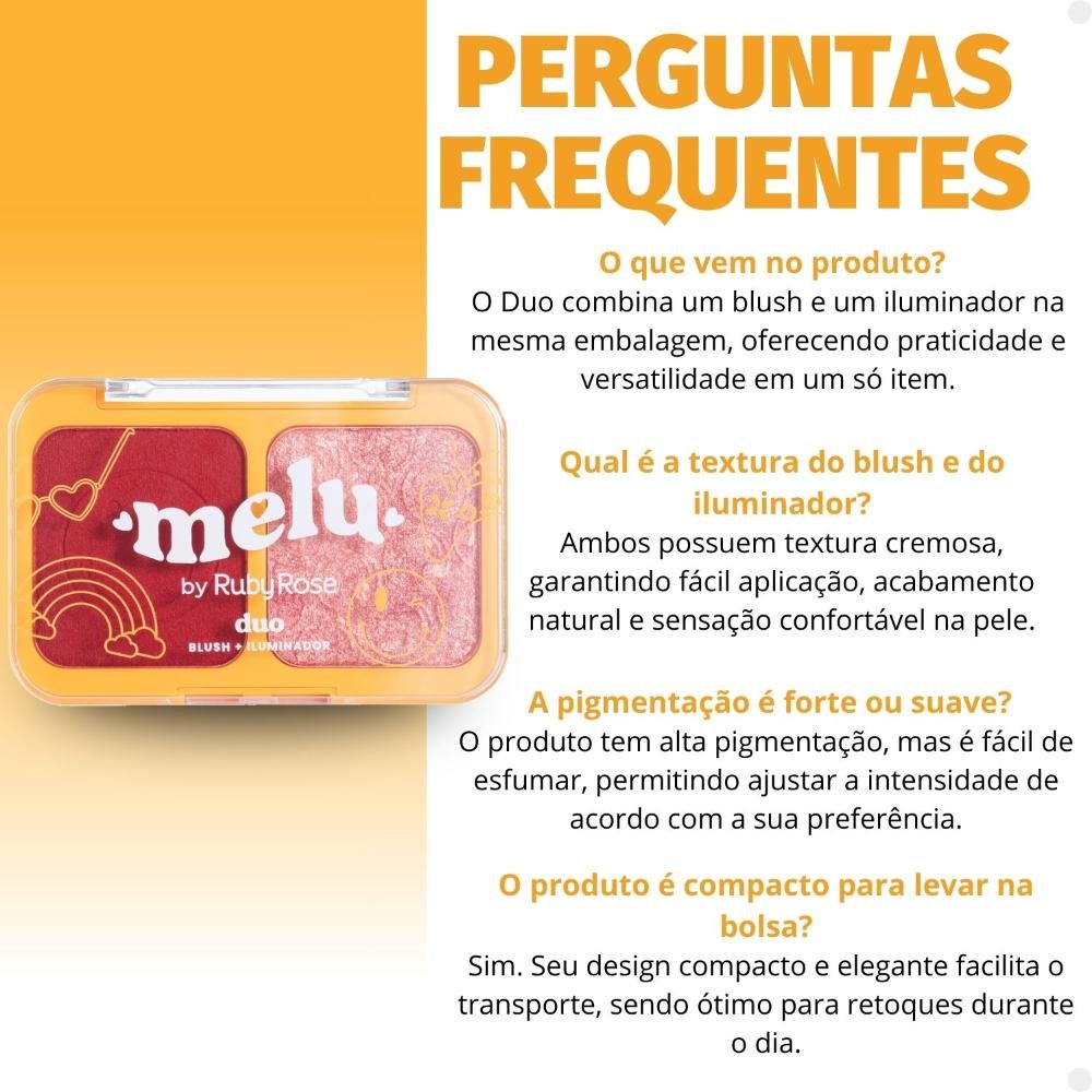 Duo Blush e Iluminador Melu Garden Love Again RR1002-1 ÚNICO 7