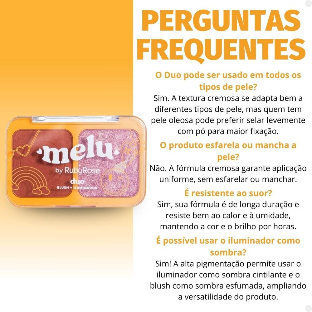 Duo Blush e Iluminador Melu Potion Last Dance RR1002-2 ÚNICO 7