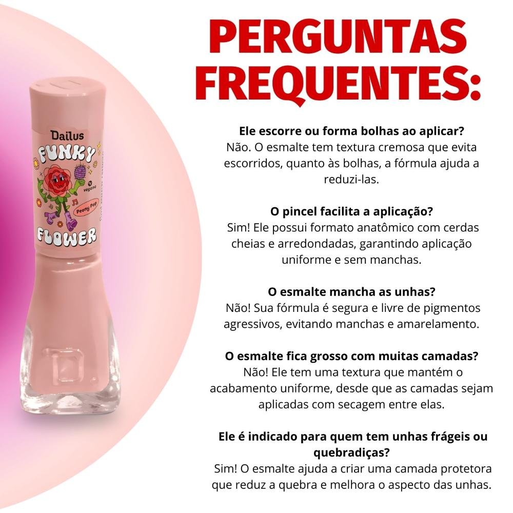 Esmalte Cremoso Dailus Funk Flower Peony Pop 8ml Peony Pop 7
