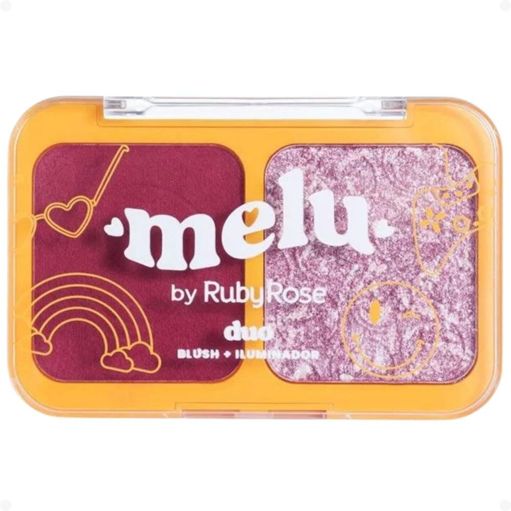 Duo Blush e Iluminador Melu Levitating Fever RR1002-4 ÚNICO 1