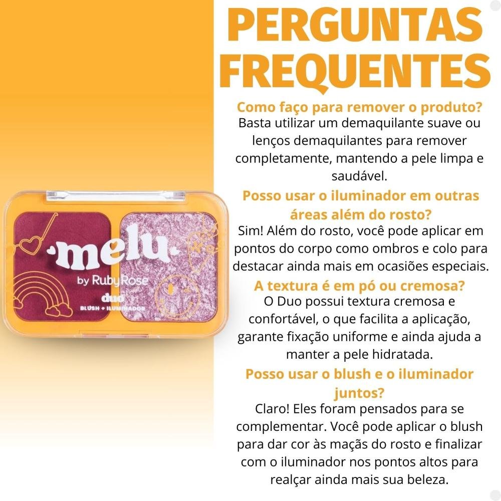 Duo Blush e Iluminador Melu Levitating Fever RR1002-4 ÚNICO 7