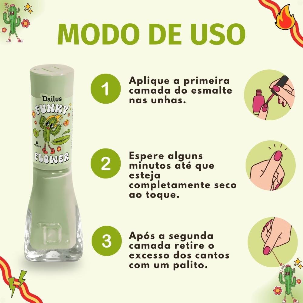 Esmalte Cremoso Dailus Funky Flower Cranky Cactus 8ml Cranky Cactus 6