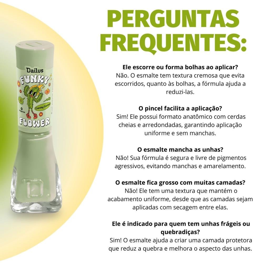 Esmalte Cremoso Dailus Funky Flower Cranky Cactus 8ml Cranky Cactus 7
