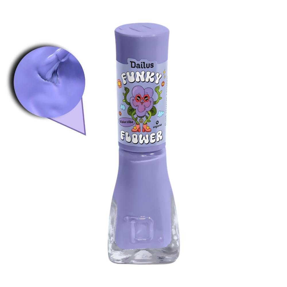 Esmalte Cremoso Dailus Funky Flower Violet Vibe 8ml Violet Vibe 5