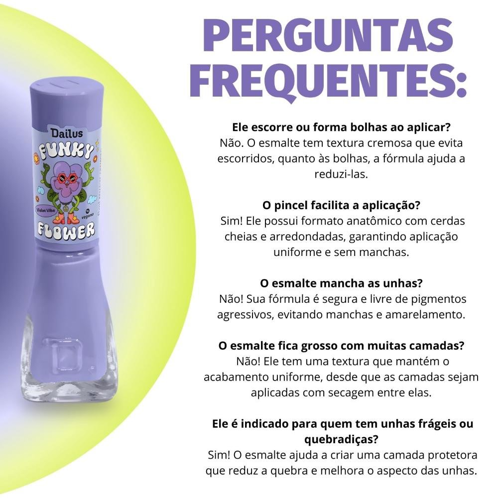 Esmalte Cremoso Dailus Funky Flower Violet Vibe 8ml Violet Vibe 2