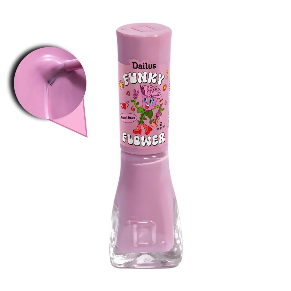 Esmalte Cremoso Dailus Funky Flower Rebel Rose 8ml Rebel Rose 3