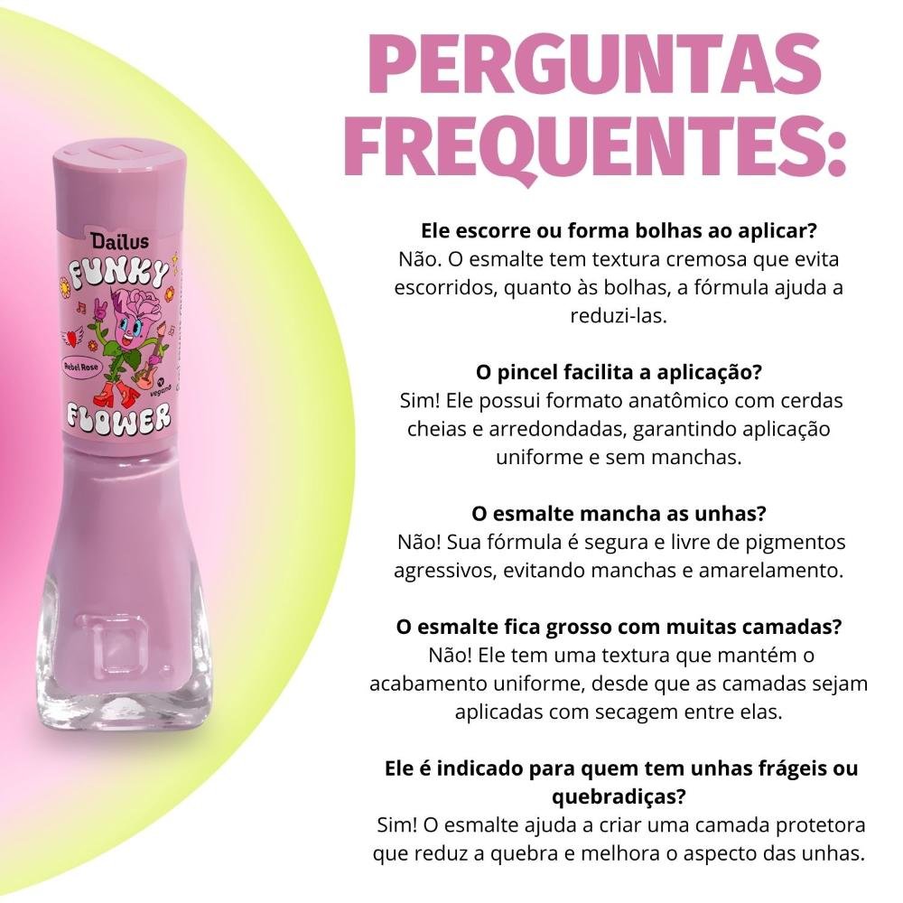 Esmalte Cremoso Dailus Funky Flower Rebel Rose 8ml Rebel Rose 7