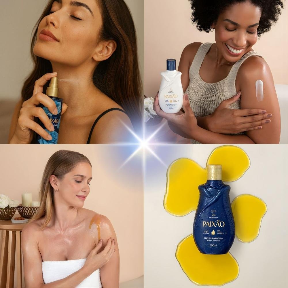 Kit Paixão Inspiradora Rosas Brancas: Loção Hidratante, Óleo Corporal e Body Splash 200ml ÚNICO 3