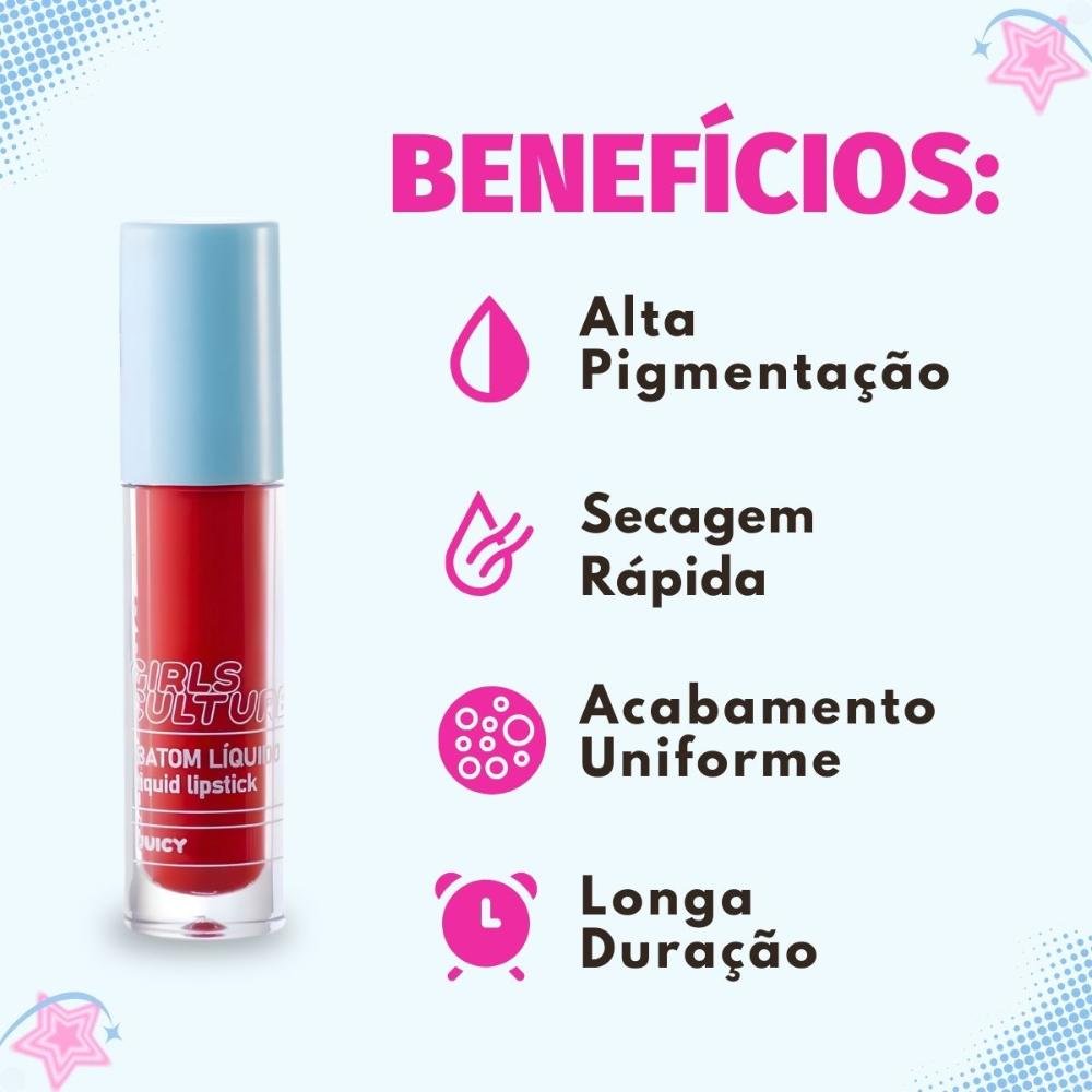 Batom Líquido Ruby Rose Popstar Girls Culture Juicy Hb-l6204-5 Juicy 2