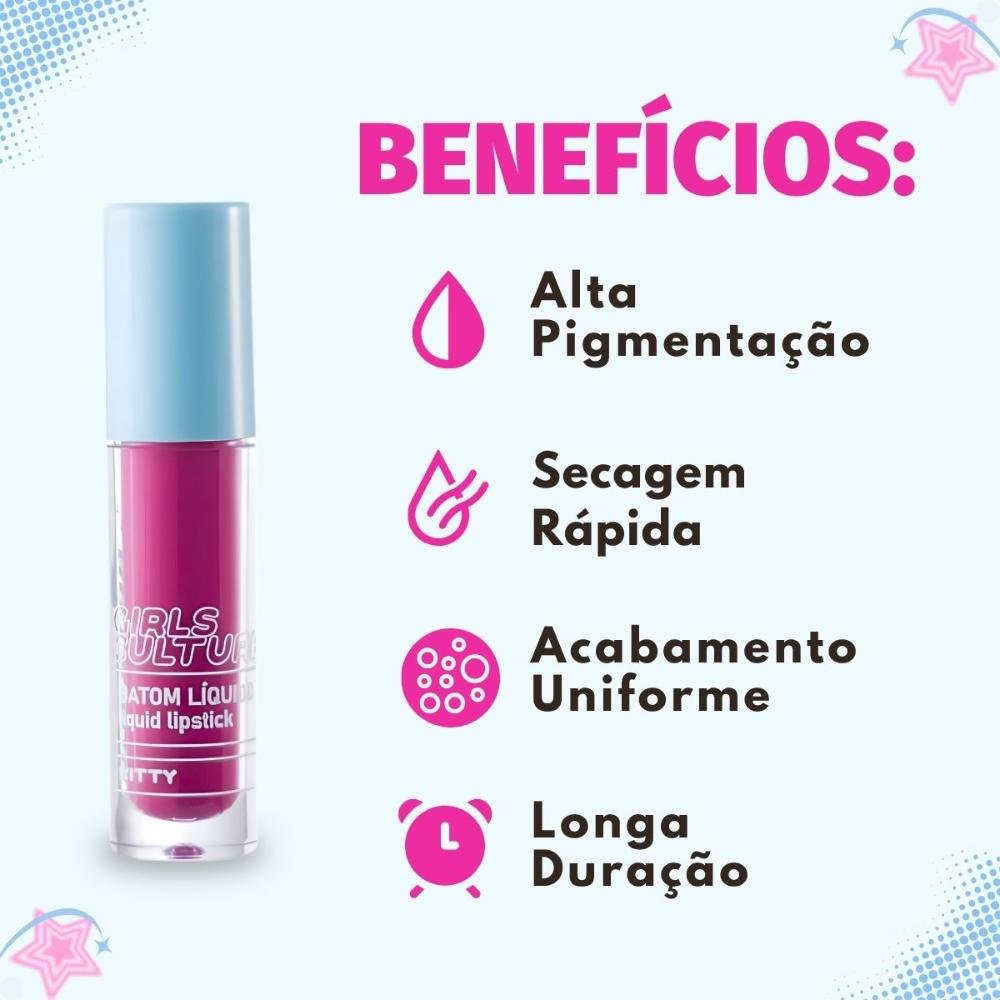 Batom Líquido Ruby Rose Popstar Girls Culture Kitty Hb-l6204-4 Kitty 6