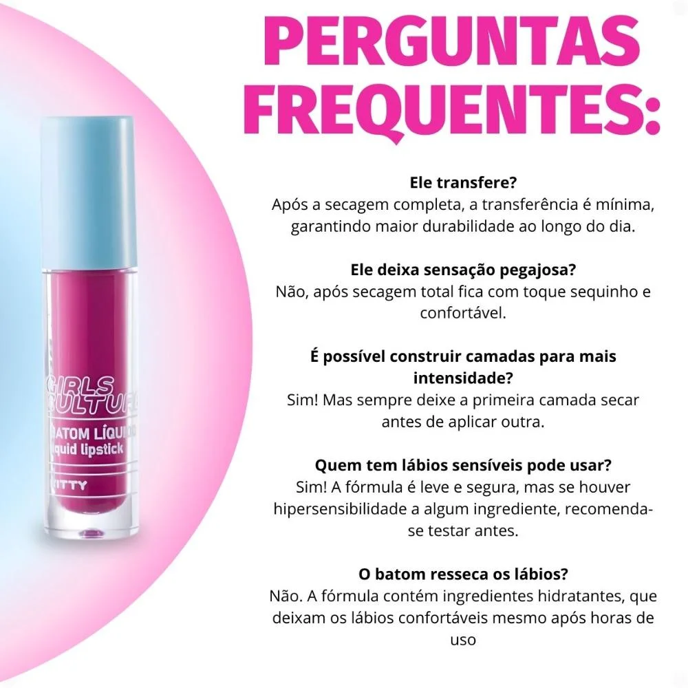 Batom Líquido Ruby Rose Popstar Girls Culture Kitty Hb-l6204-4 Kitty 4