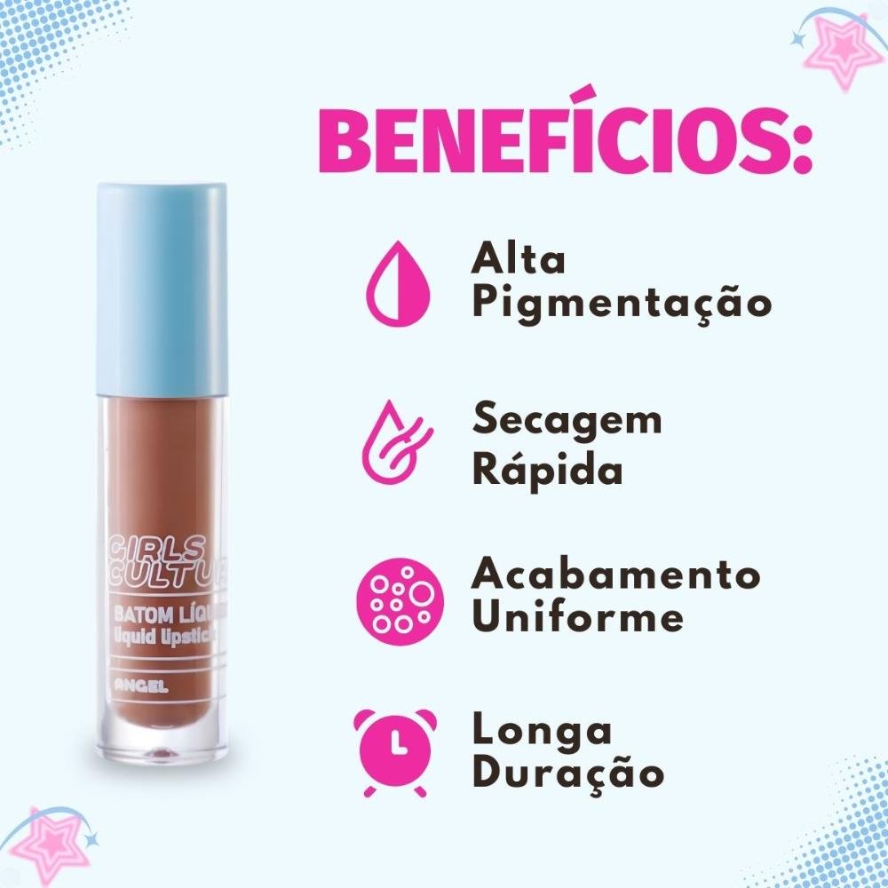 Batom Líquido Ruby Rose Popstar Girls Culture Angel Hb-l6204-1 Angel 2