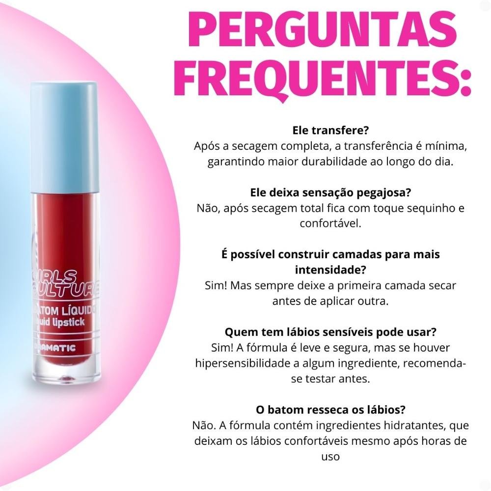 Batom Líquido Ruby Rose Popstar Girls Culture Dramatic Hb-l6204-6 Dramatic 7