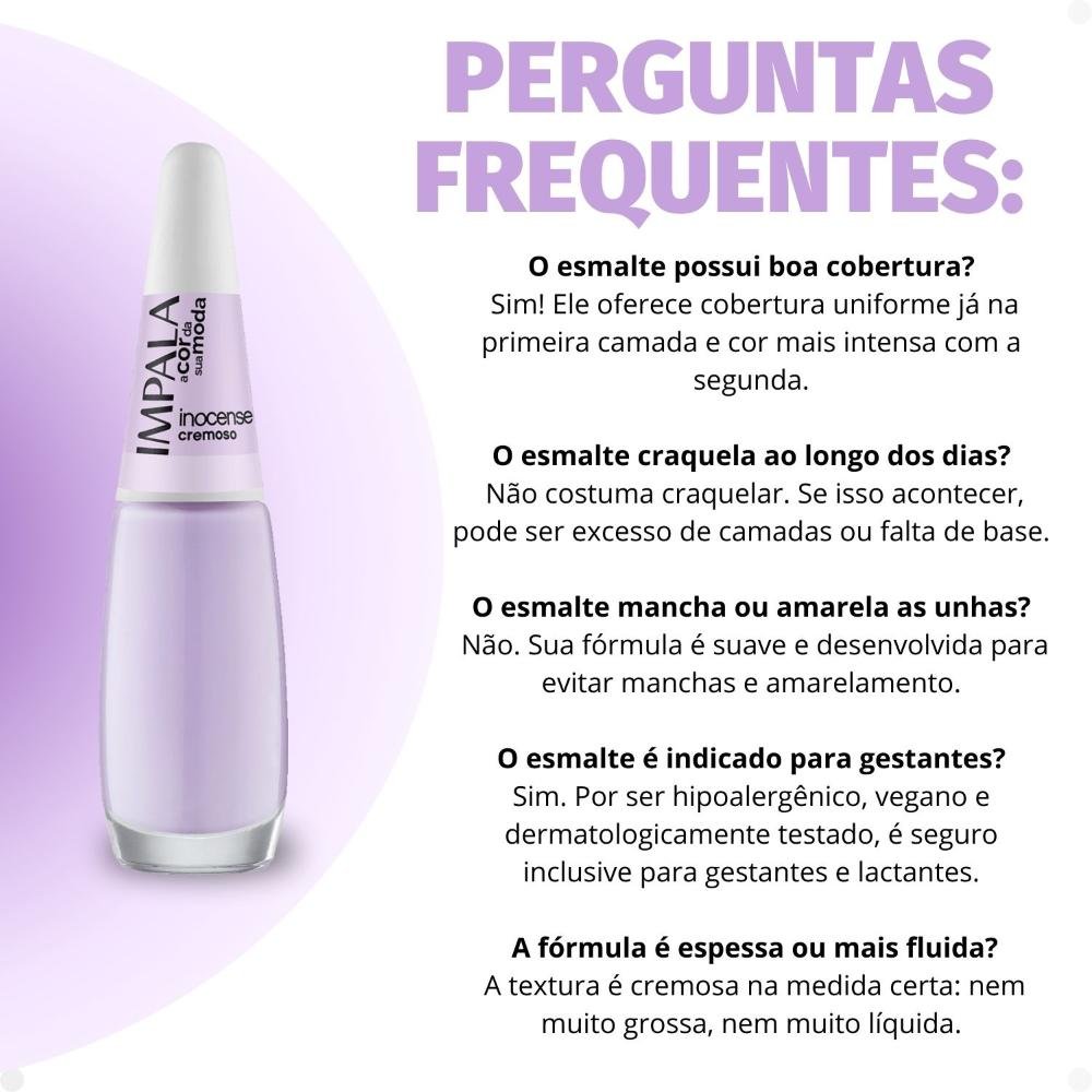 Esmalte Cremoso Impala A Cor Da Sua Moda Inocense 7,5ml Inocense 7
