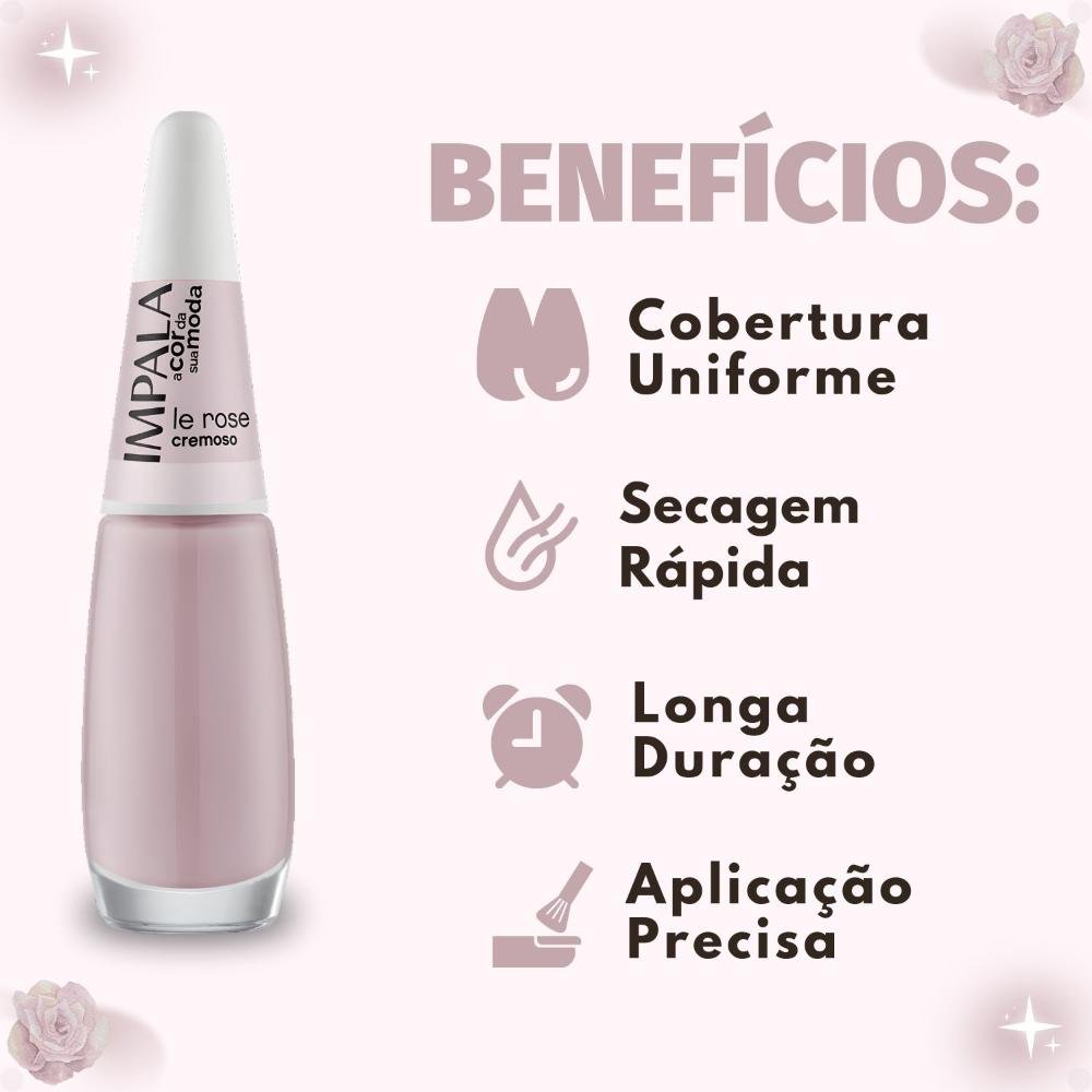 Esmalte Cremoso Impala A Cor Da Sua Moda Le Rose 7,5ml Le Rose 2